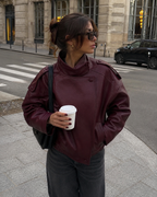 Jaqueta Feminina Oversized Couro Eco Gola Alta Estilo Europeia Vintage Premium Modern Verona